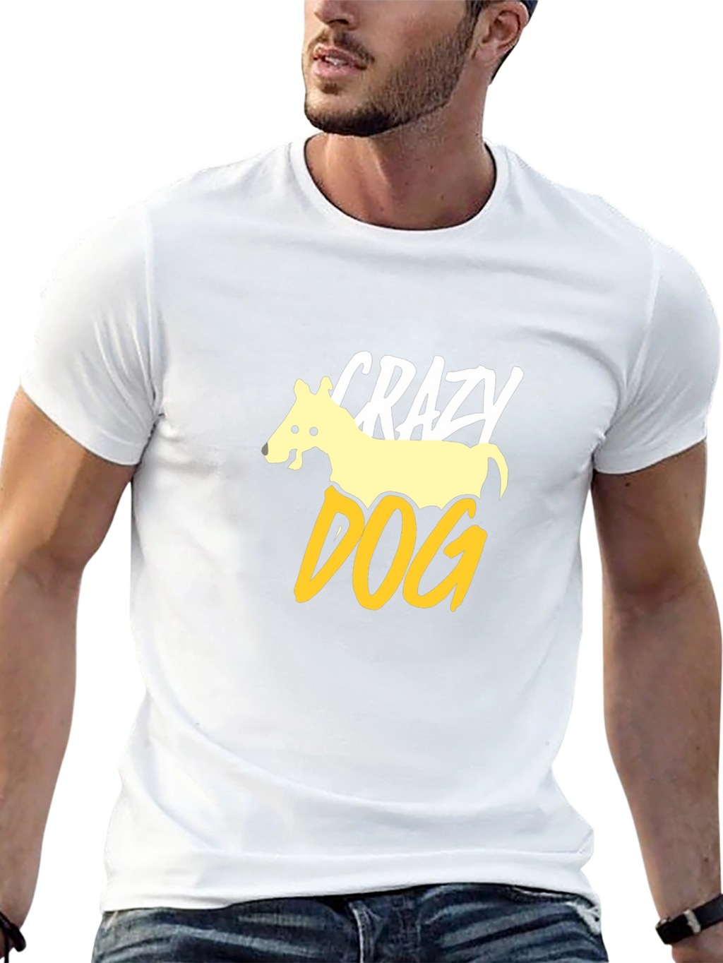Crazy Dog Graphic Tee - Mens Black T-Shirt