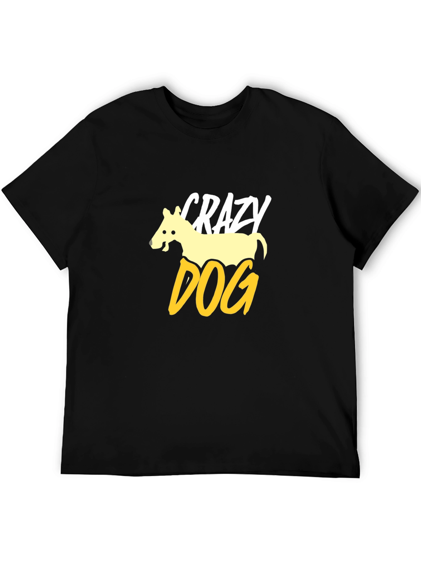 Crazy Dog Graphic Tee - Mens Black T-Shirt