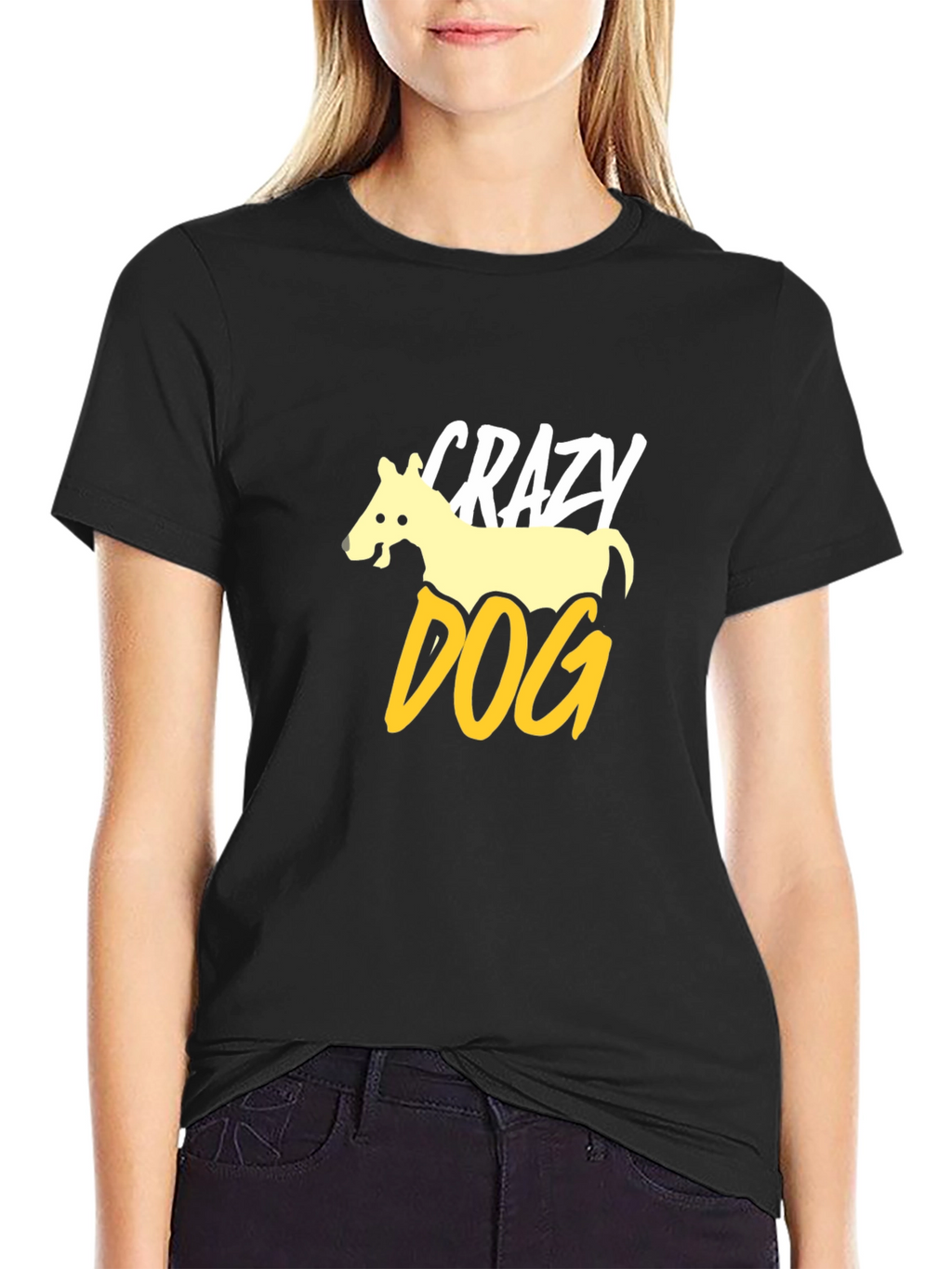 Crazy Dog Graphic Tee - Mens Black T-Shirt