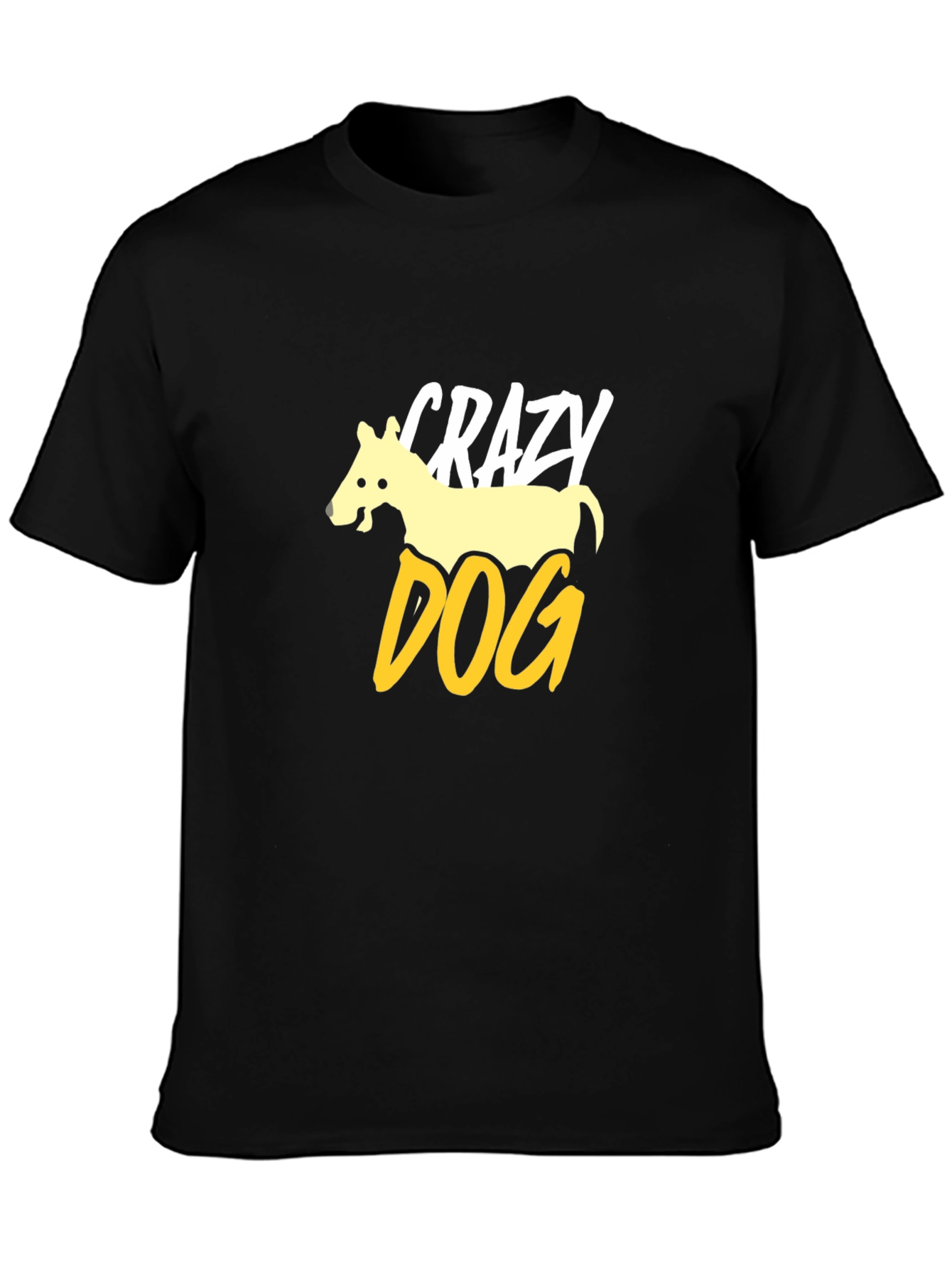 Crazy Dog Graphic Tee - Mens Black T-Shirt
