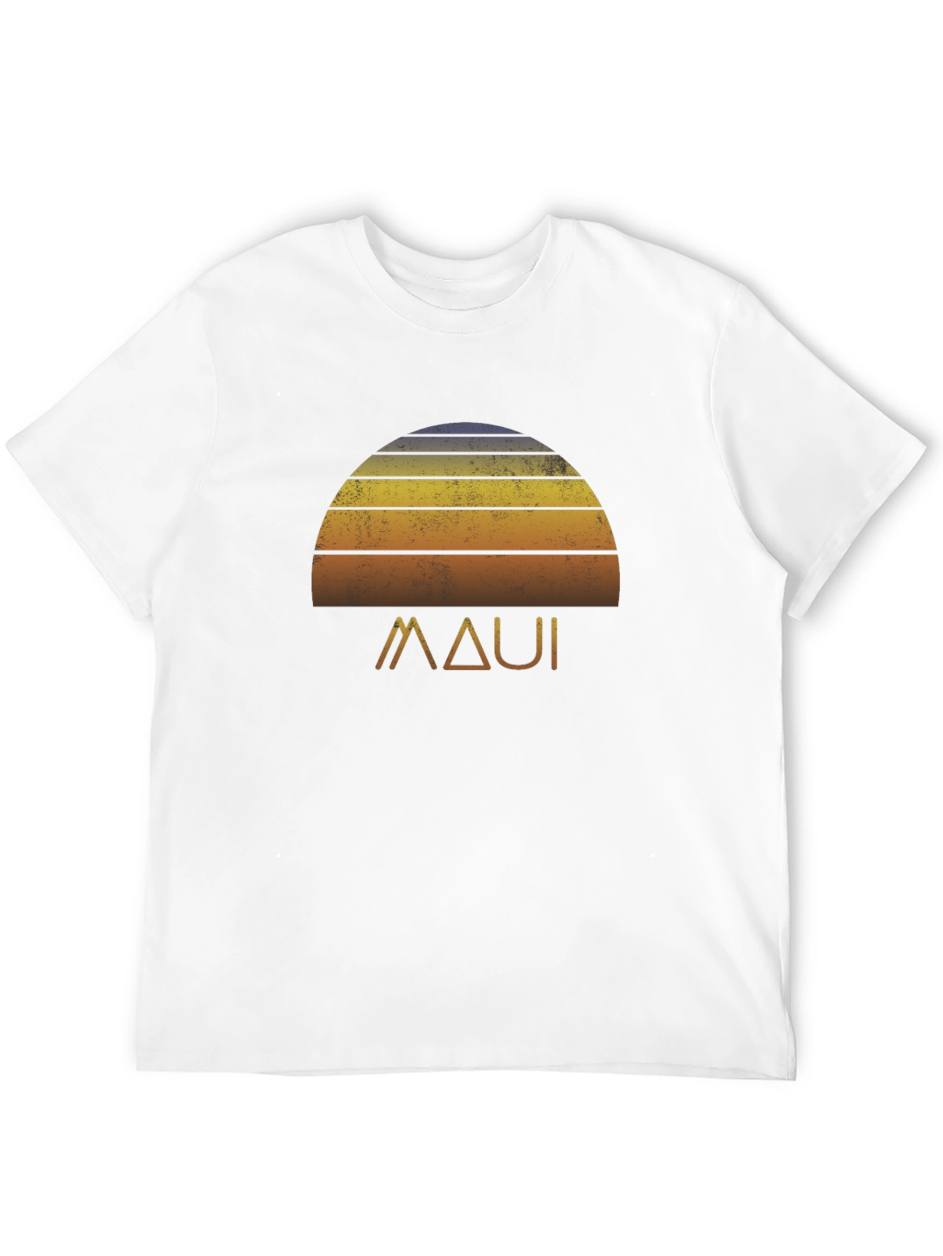 Maui Sunset Graphic Tee - Retro Style Black T-Shirt