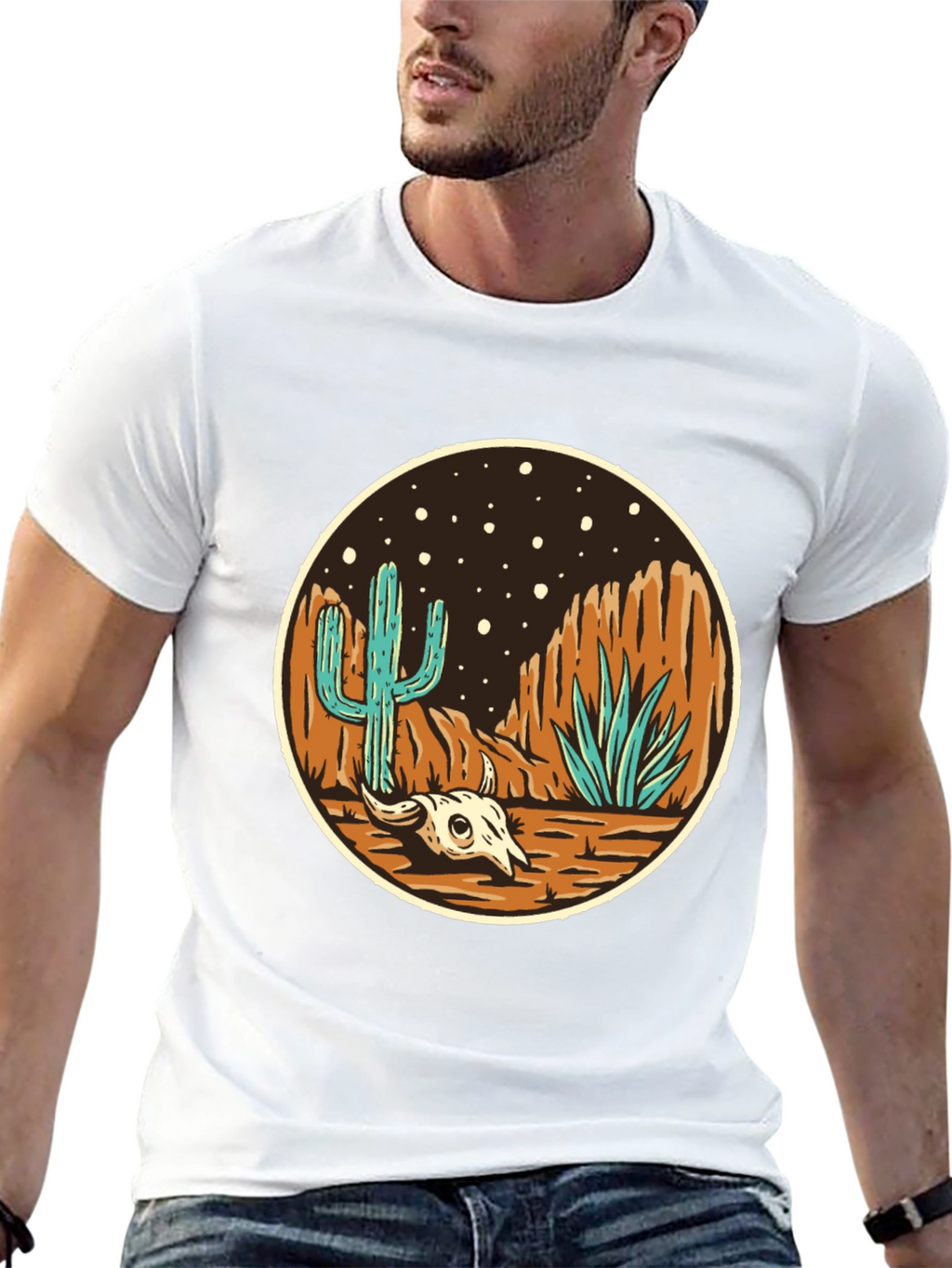 Desert Scene Graphic Tee - Black