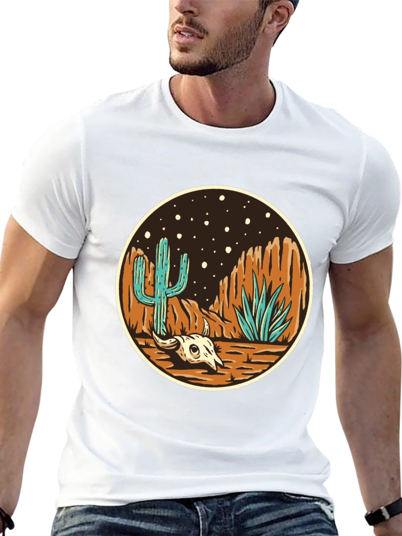 Desert Scene Graphic Tee - Black