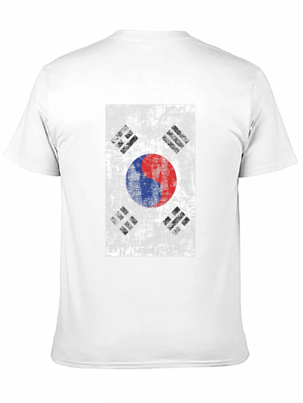 South Korean Flag Grunge Style Black T-Shirt