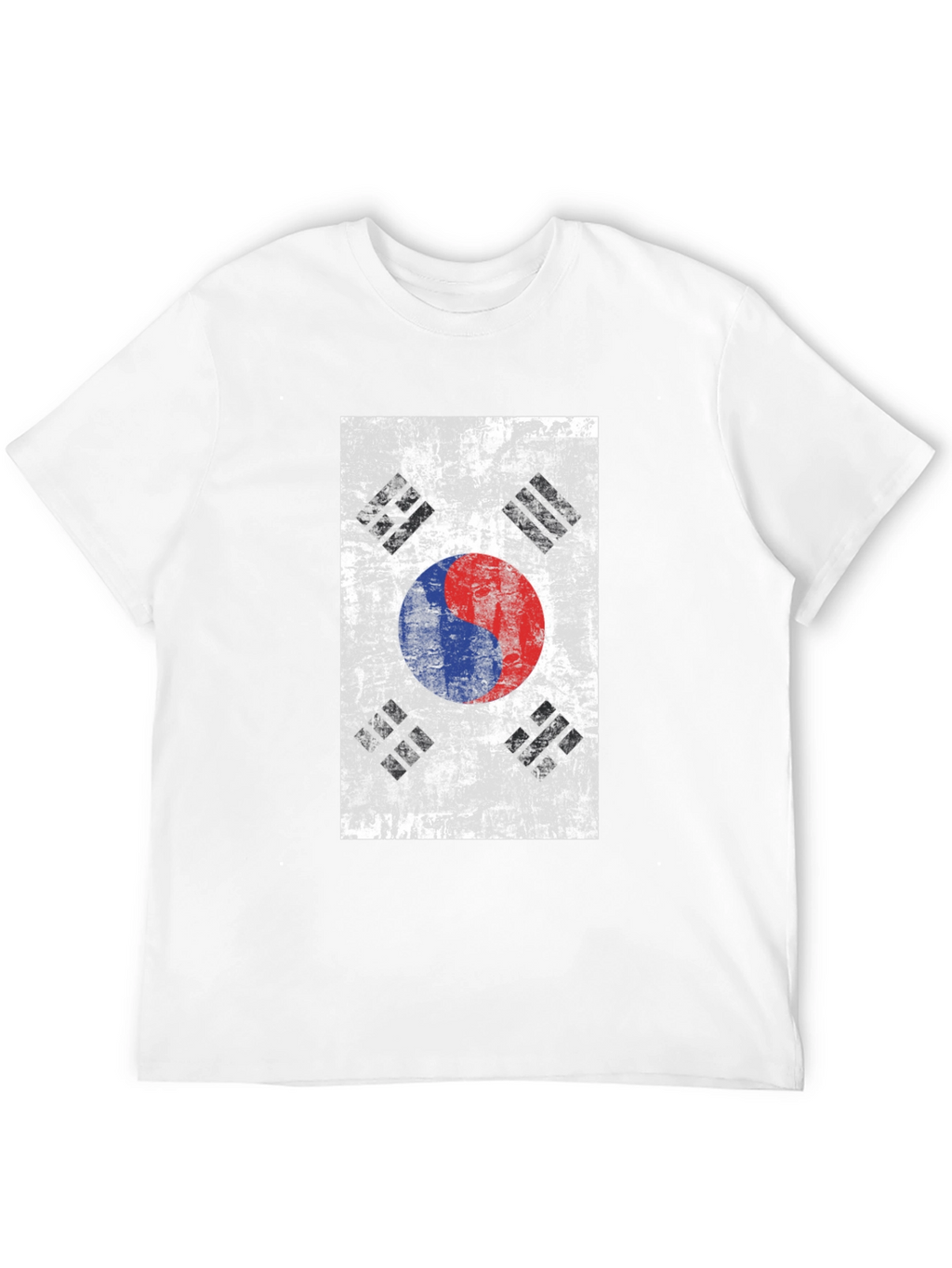 South Korean Flag Grunge Style Black T-Shirt