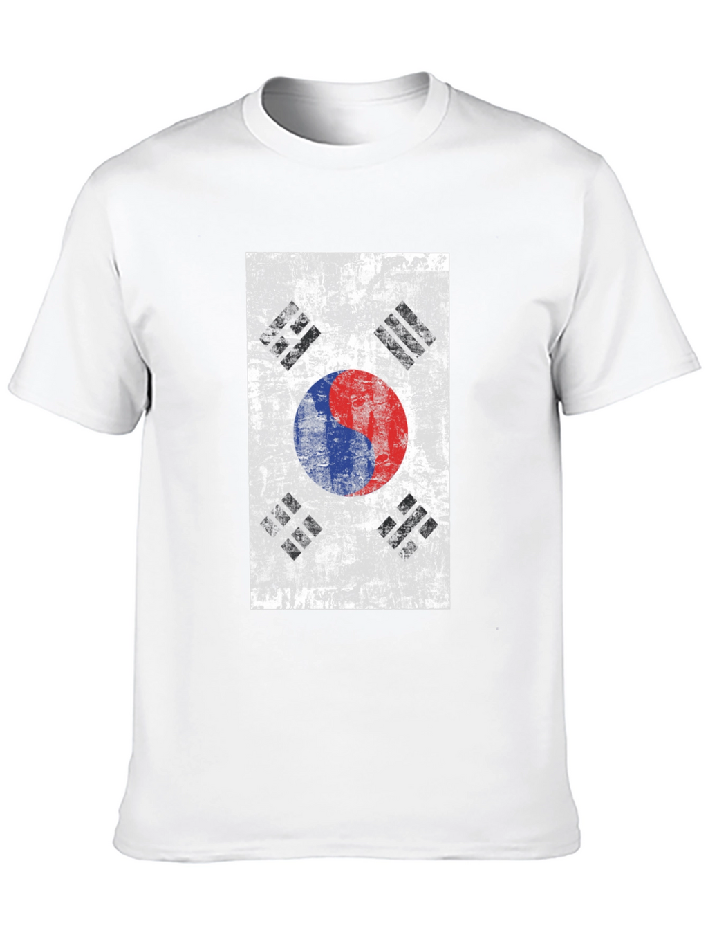South Korean Flag Grunge Style Black T-Shirt