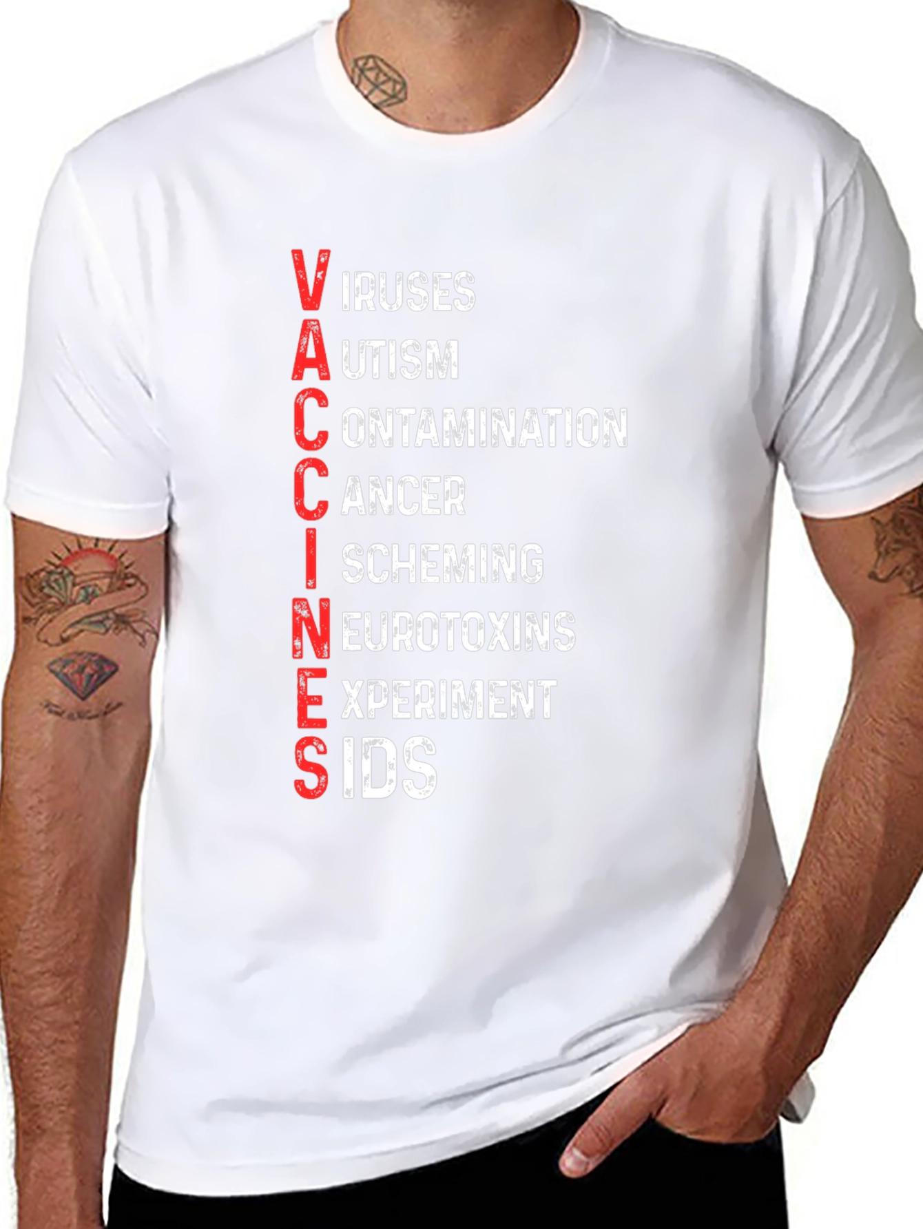 Anti-Vaccine T-Shirt - VACCINES Acronym