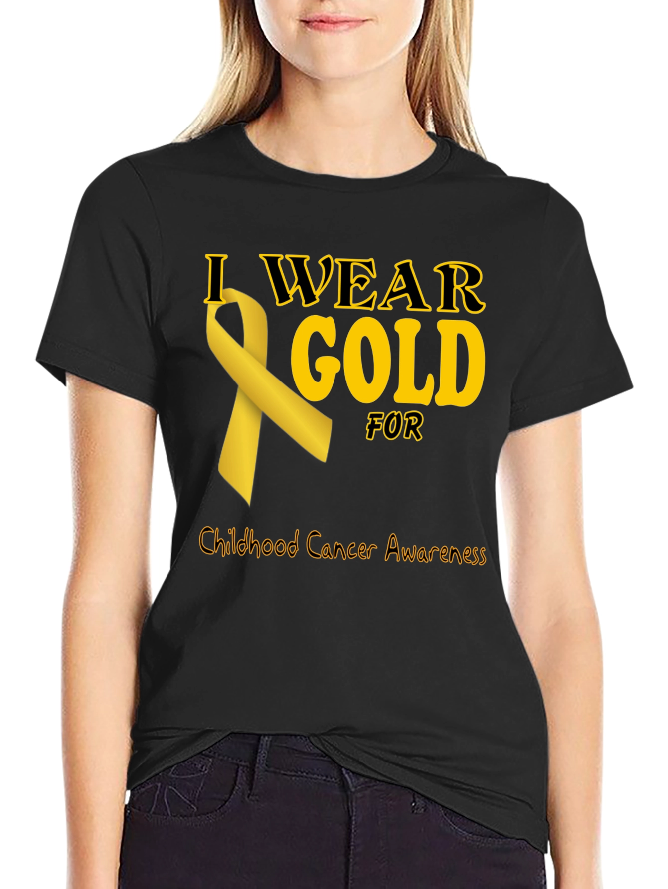 Childhood Cancer Awareness Gold Ribbon T-Shirt