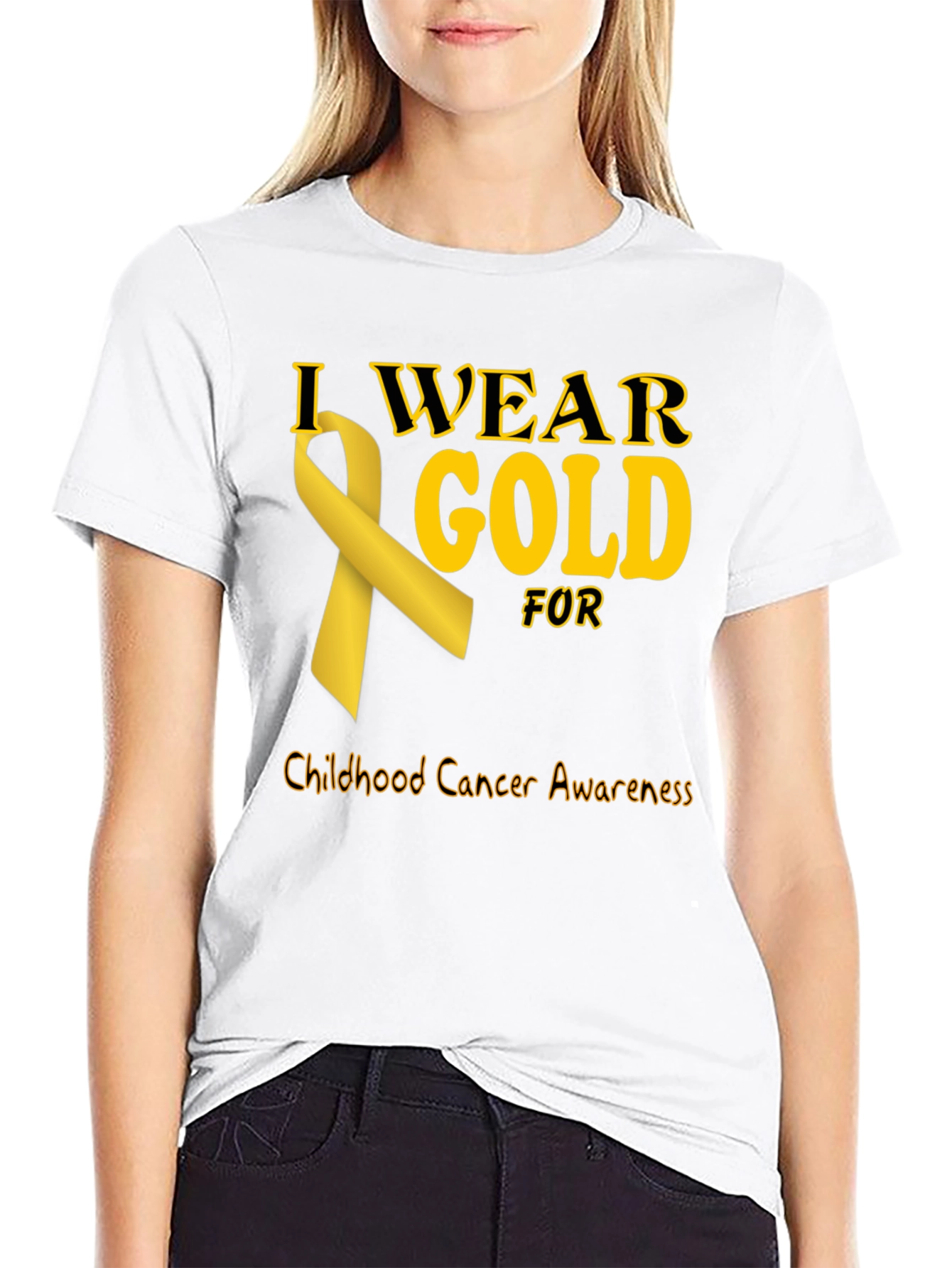 Childhood Cancer Awareness Gold Ribbon T-Shirt