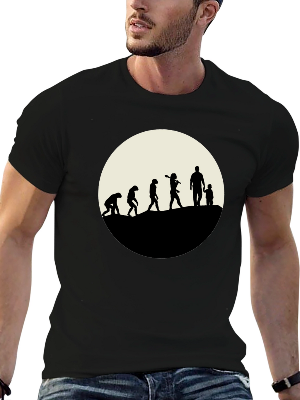 Evolution of Dad T-Shirt - Black Cotton Tee