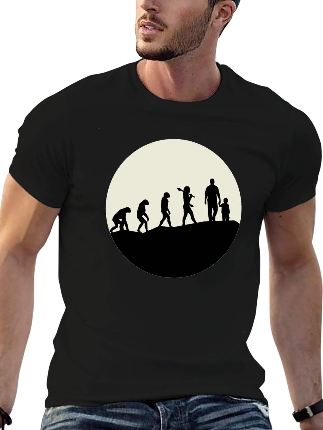Evolution of Dad T-Shirt - Black Cotton Tee