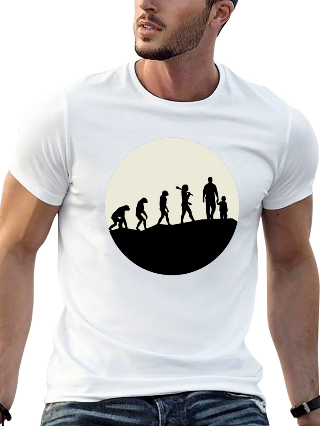 Evolution of Dad T-Shirt - Black Cotton Tee