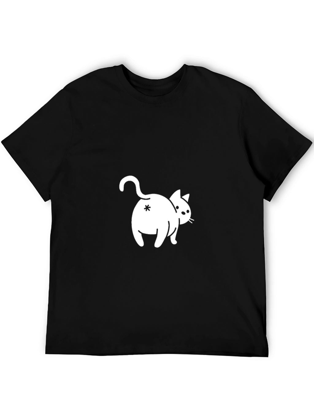 Funny Cat Butt T-Shirt - Black Cotton Tee