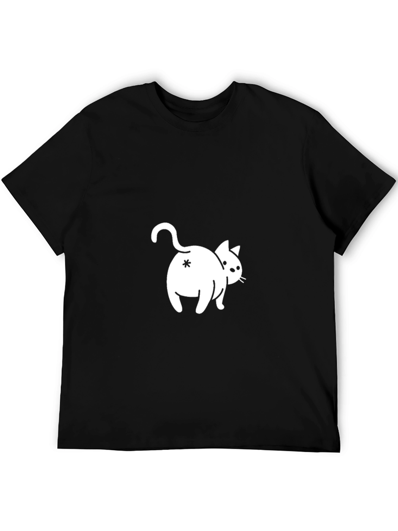 Funny Cat Butt T-Shirt - Black Cotton Tee