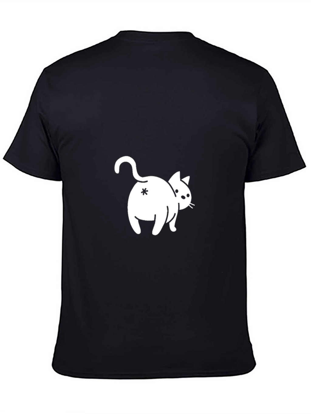 Funny Cat Butt T-Shirt - Black Cotton Tee