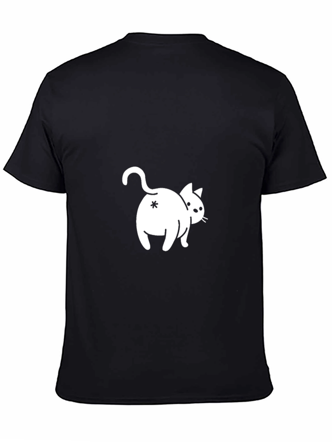 Funny Cat Butt T-Shirt - Black Cotton Tee