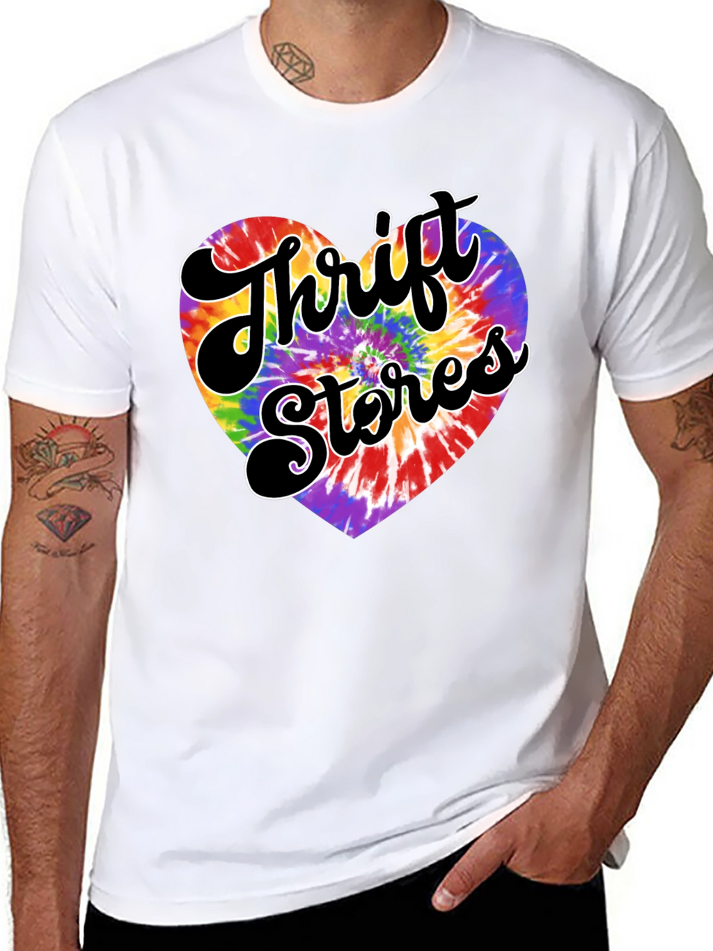 Thrift Stores Tie-Dye Heart Graphic Tee