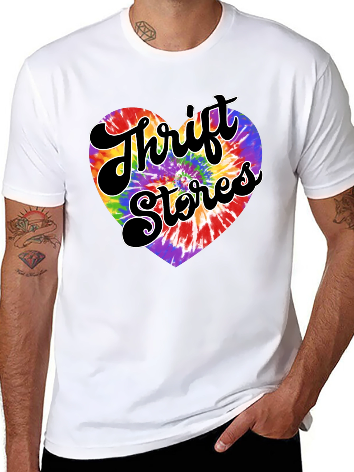 Thrift Stores Tie-Dye Heart Graphic Tee