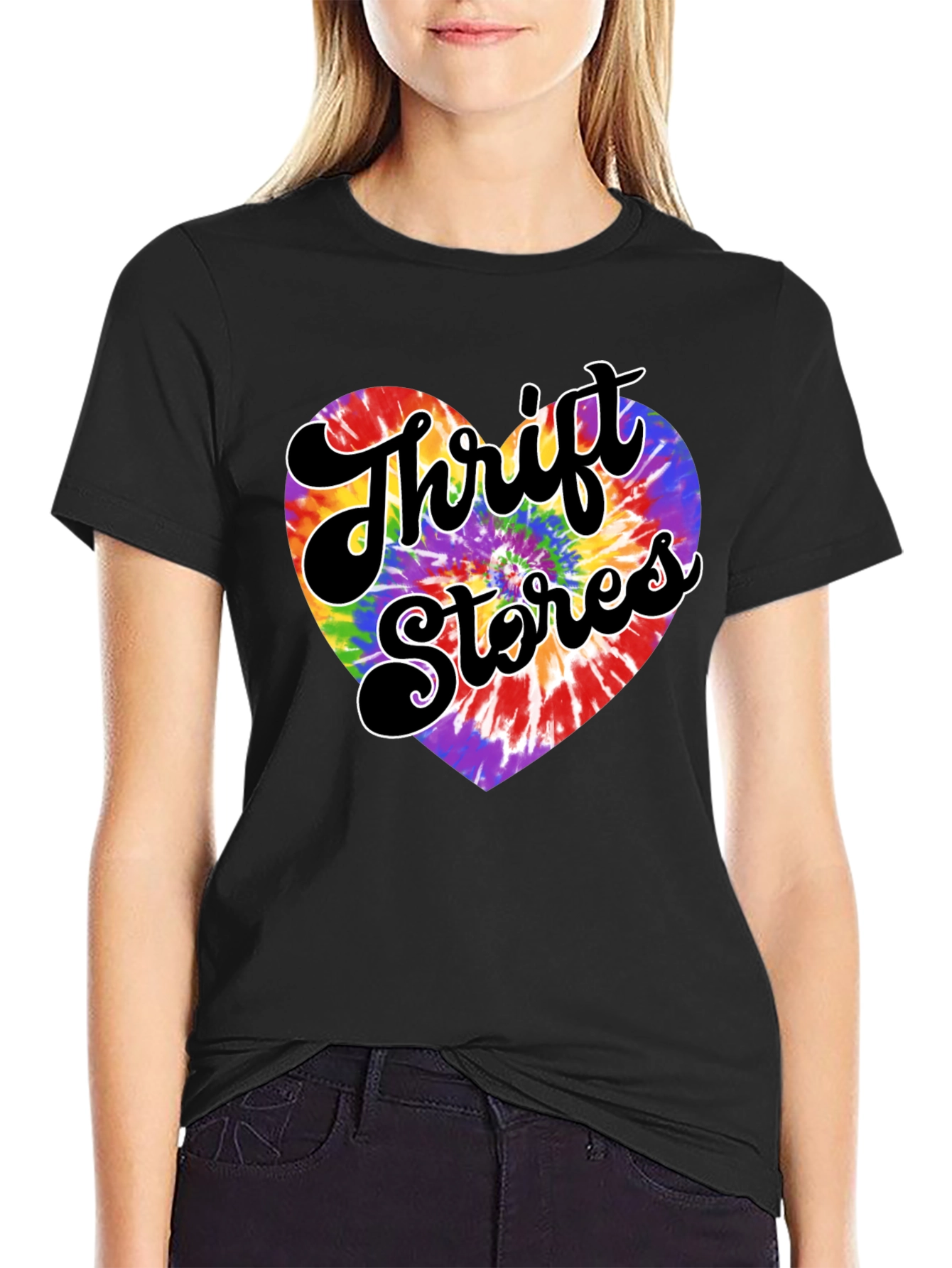Thrift Stores Tie-Dye Heart Graphic Tee