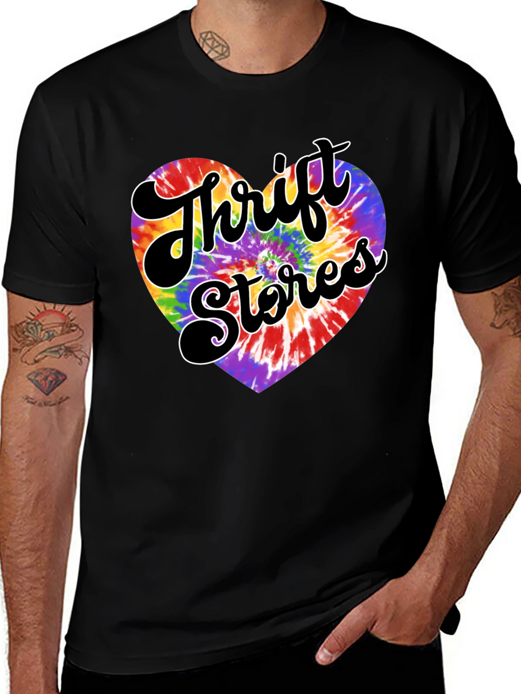 Thrift Stores Tie-Dye Heart Graphic Tee
