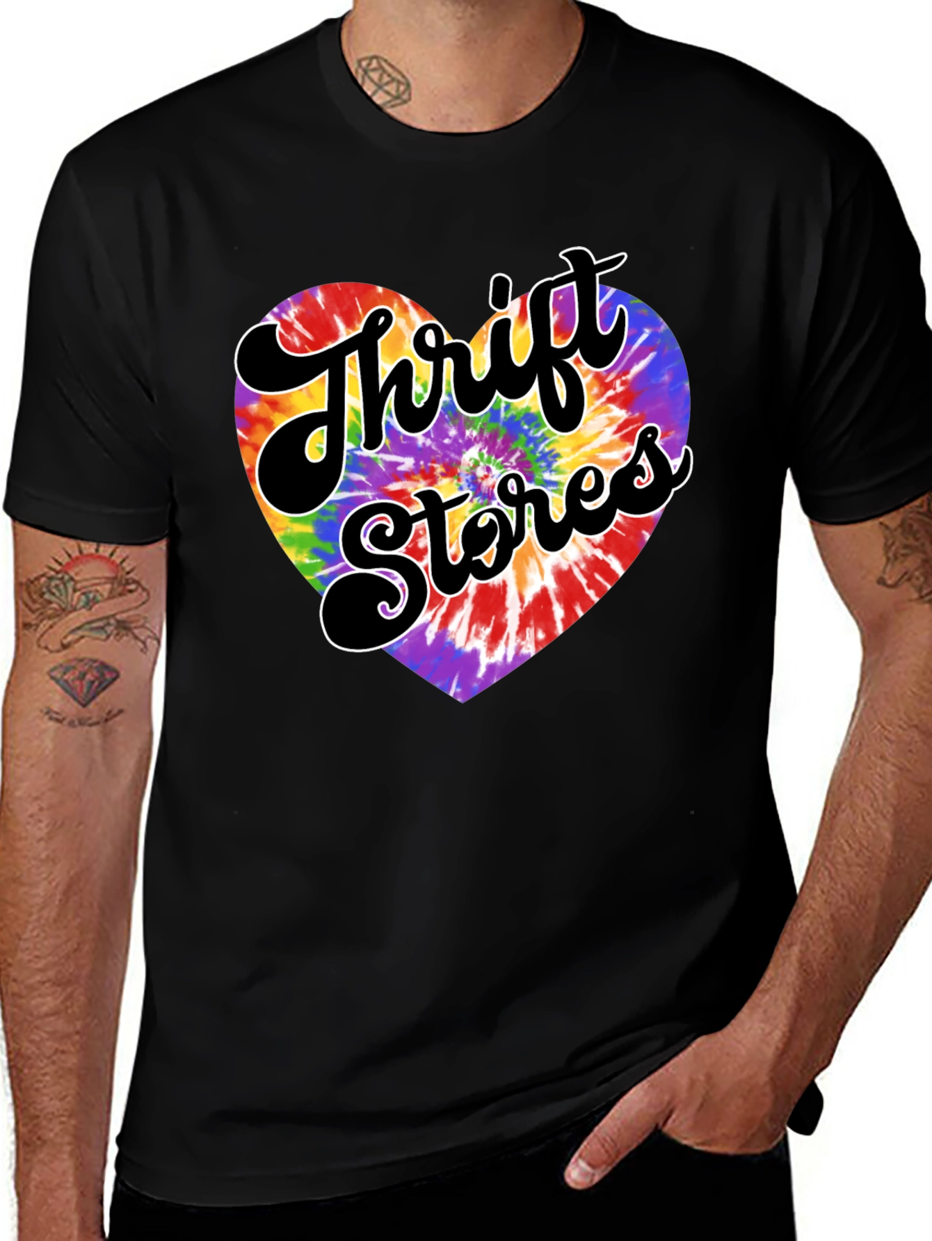 Thrift Stores Tie-Dye Heart Graphic Tee