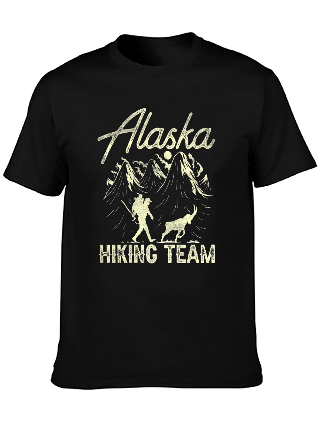 Alaska Hiking Team Black Graphic T-Shirt