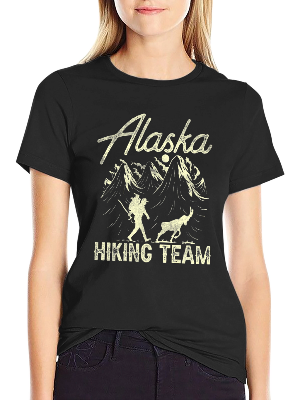 Alaska Hiking Team Black Graphic T-Shirt