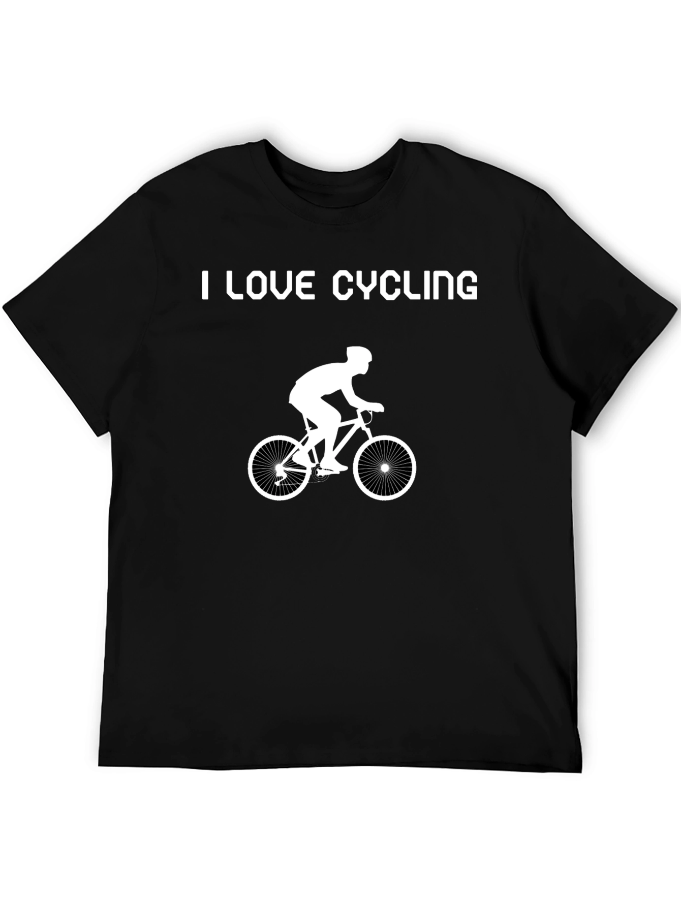 I Love Cycling T-Shirt - Black Graphic Tee for Cyclists