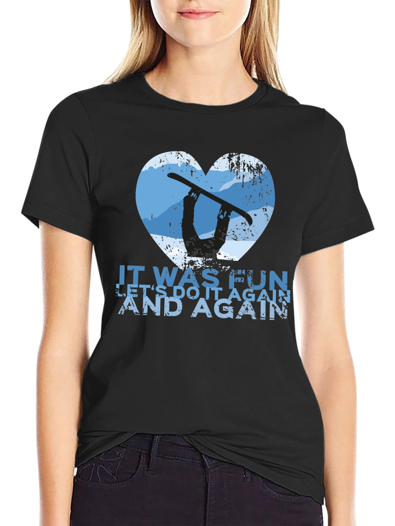 Snowboarder Heart Graphic Tee - Lets Do It Again!