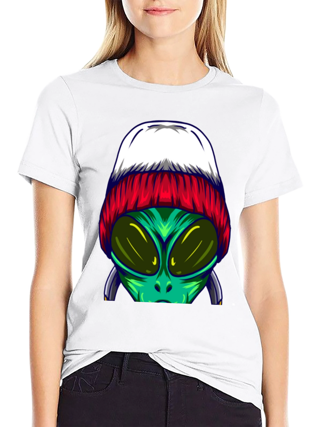 Alien Beanie T-Shirt - Cool Graphic Tee