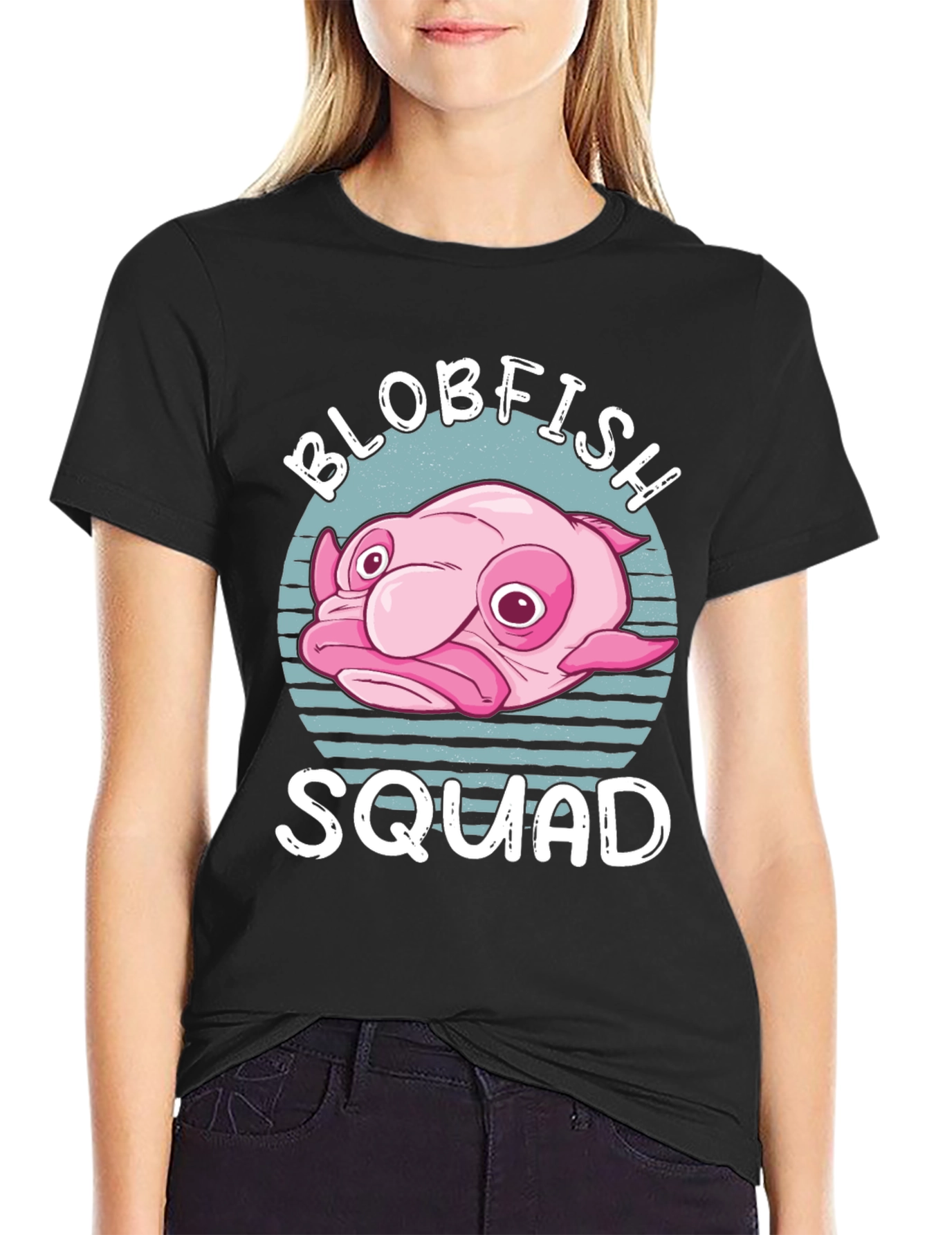 Blobfish Squad Graphic T-Shirt - Black Cotton Tee