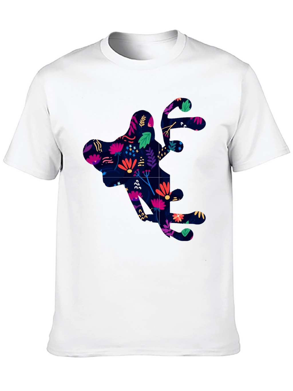 Floral Silhouette Graphic Black T-Shirt