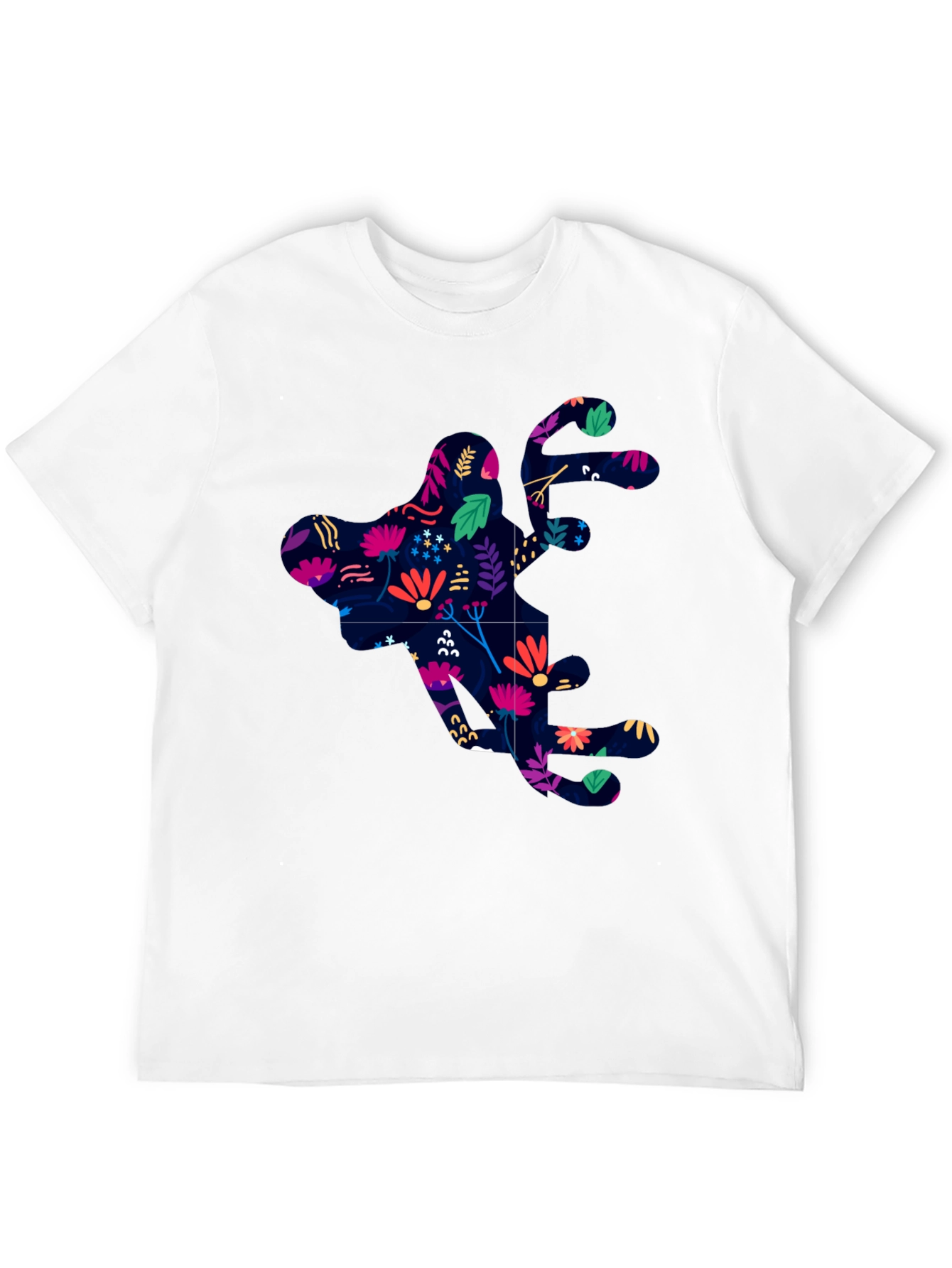 Floral Silhouette Graphic Black T-Shirt