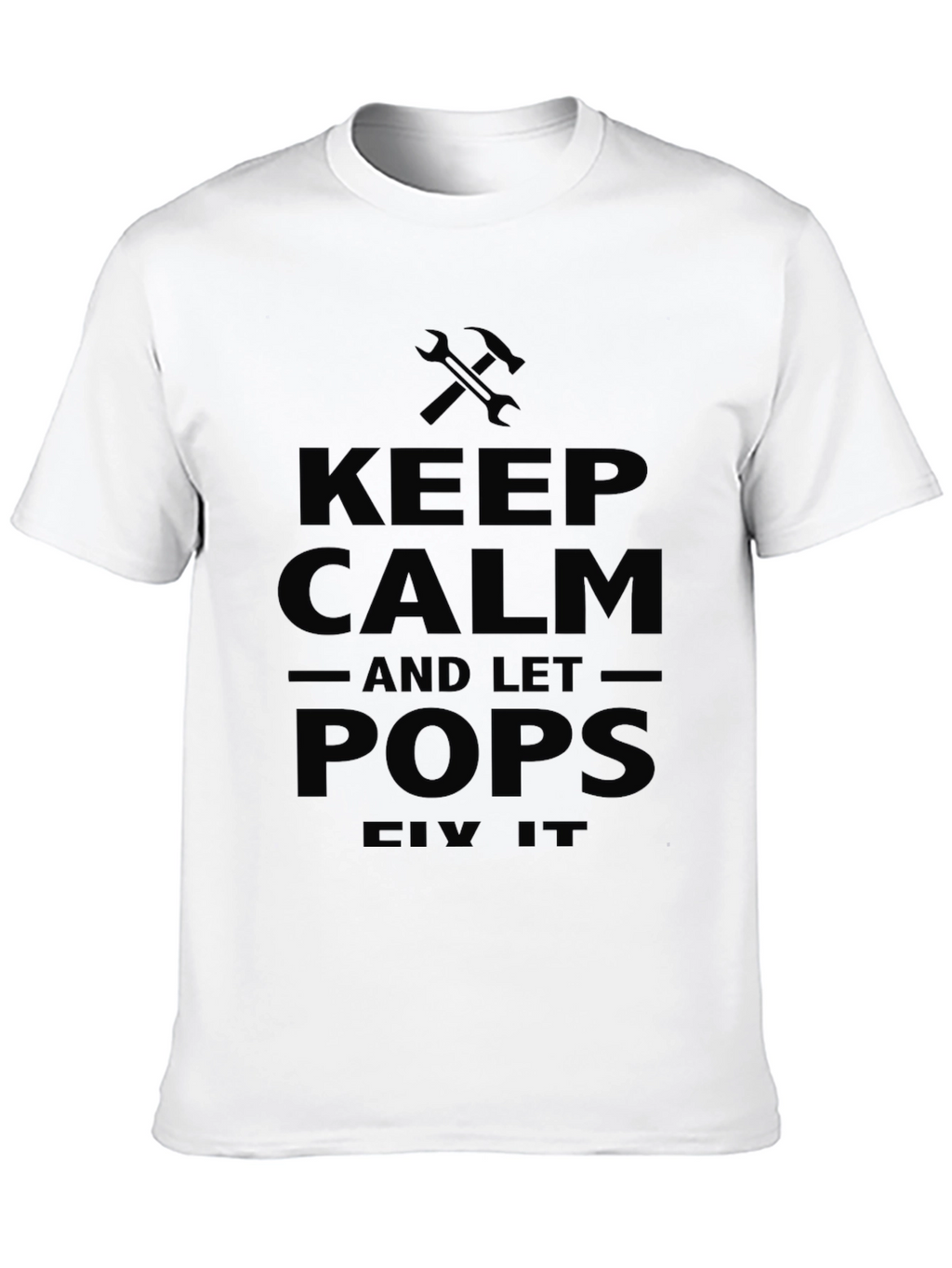 Keep Calm Pops Fix It Black Graphic T-Shirt