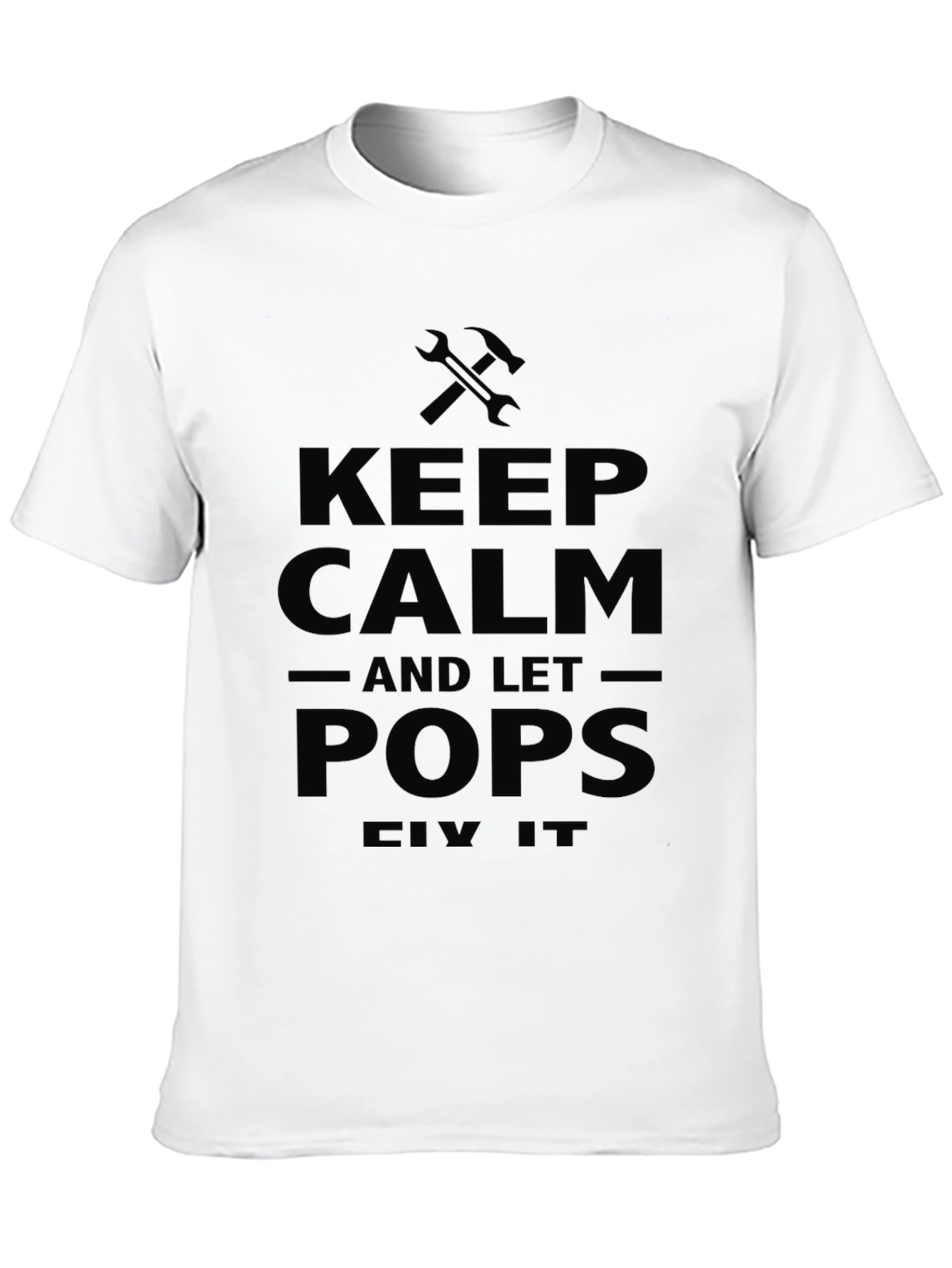 Keep Calm Pops Fix It Black Graphic T-Shirt