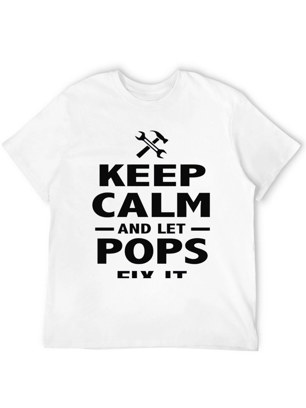 Keep Calm Pops Fix It Black Graphic T-Shirt