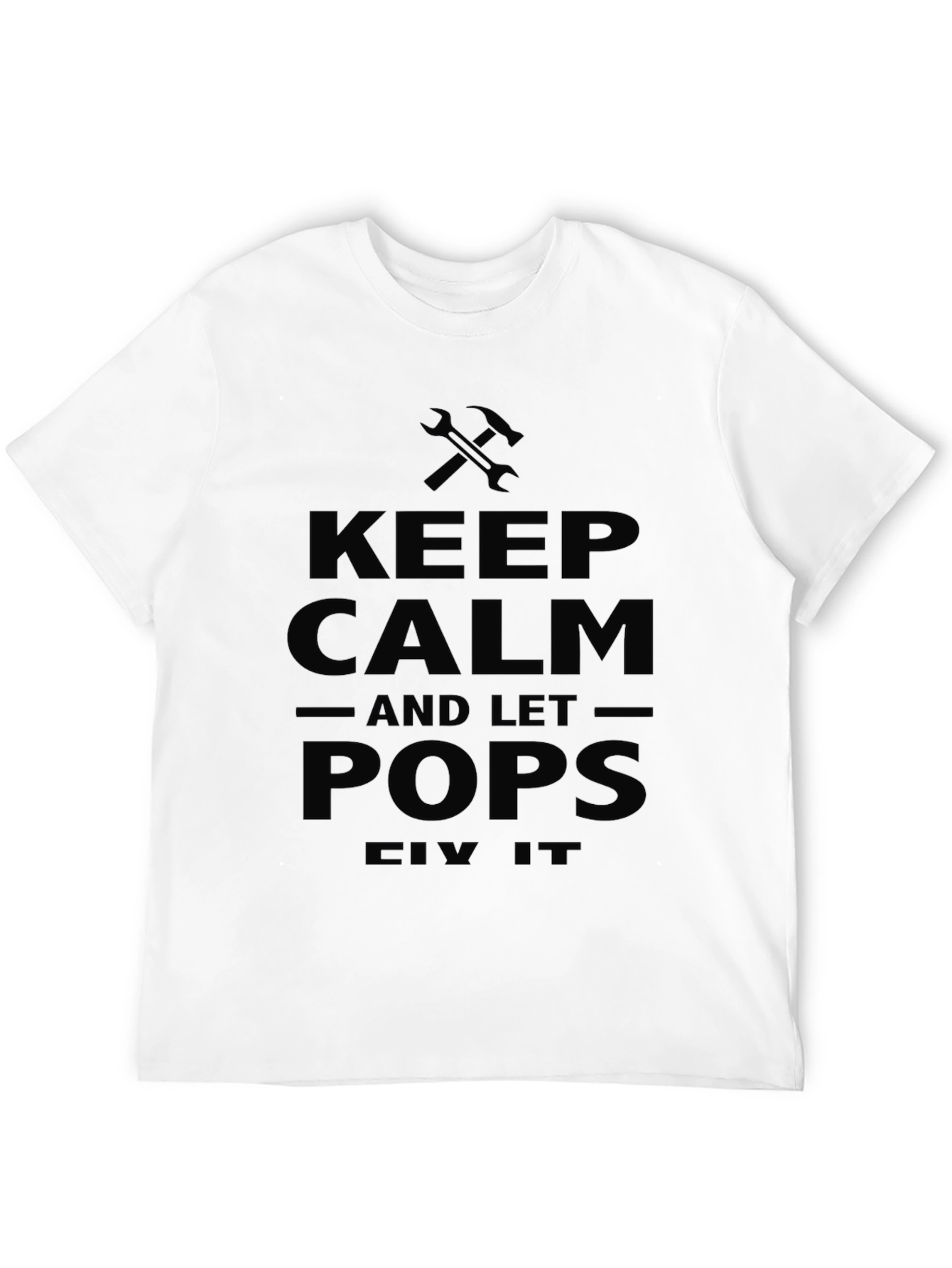 Keep Calm Pops Fix It Black Graphic T-Shirt