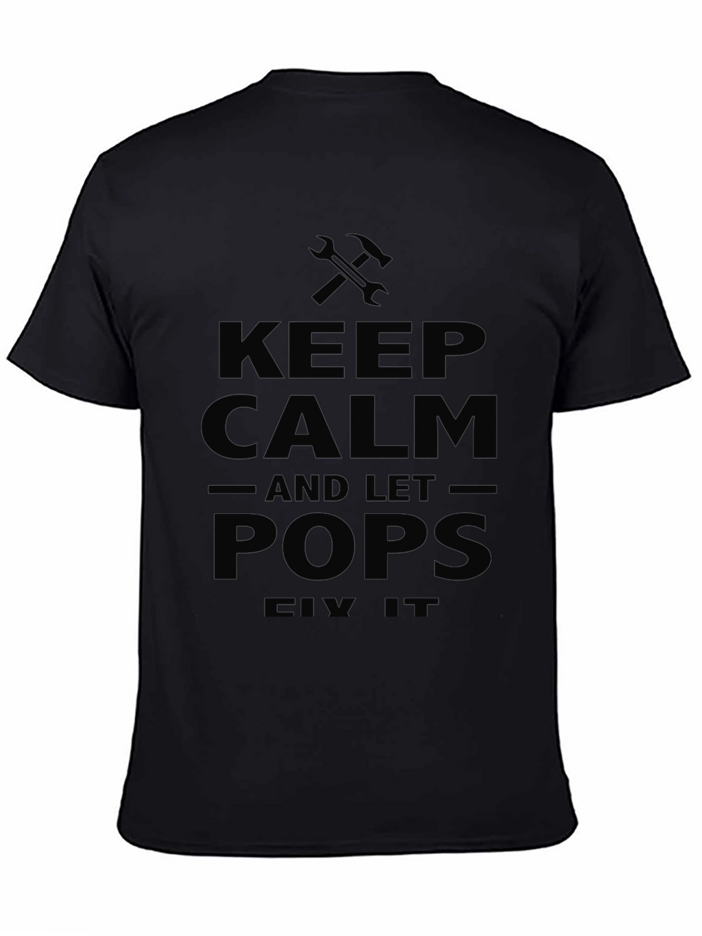 Keep Calm Pops Fix It Black Graphic T-Shirt