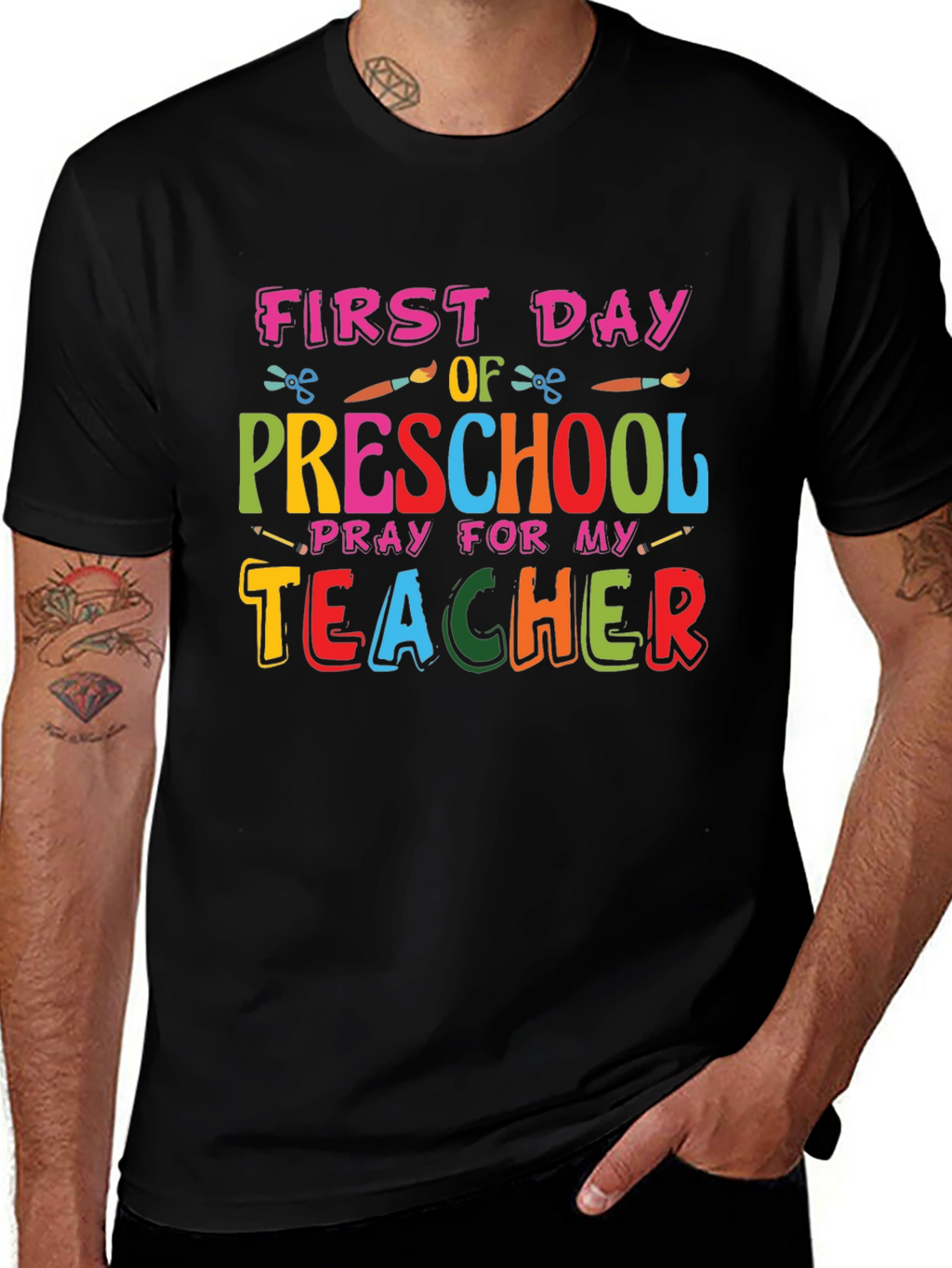 First Day of Preschool Teacher Graphic Tee