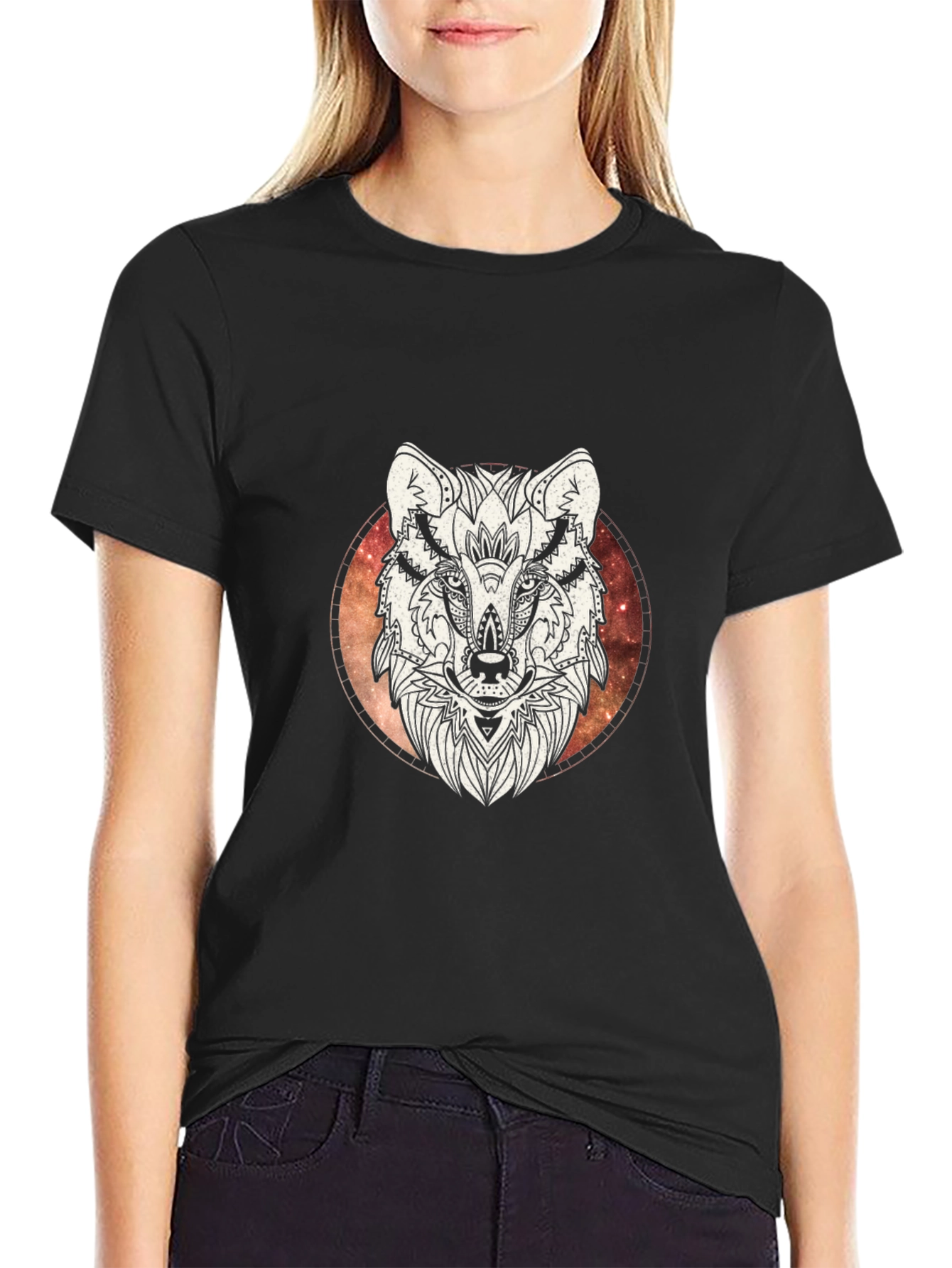 Wolf Graphic T-Shirt - Mens Black Tee