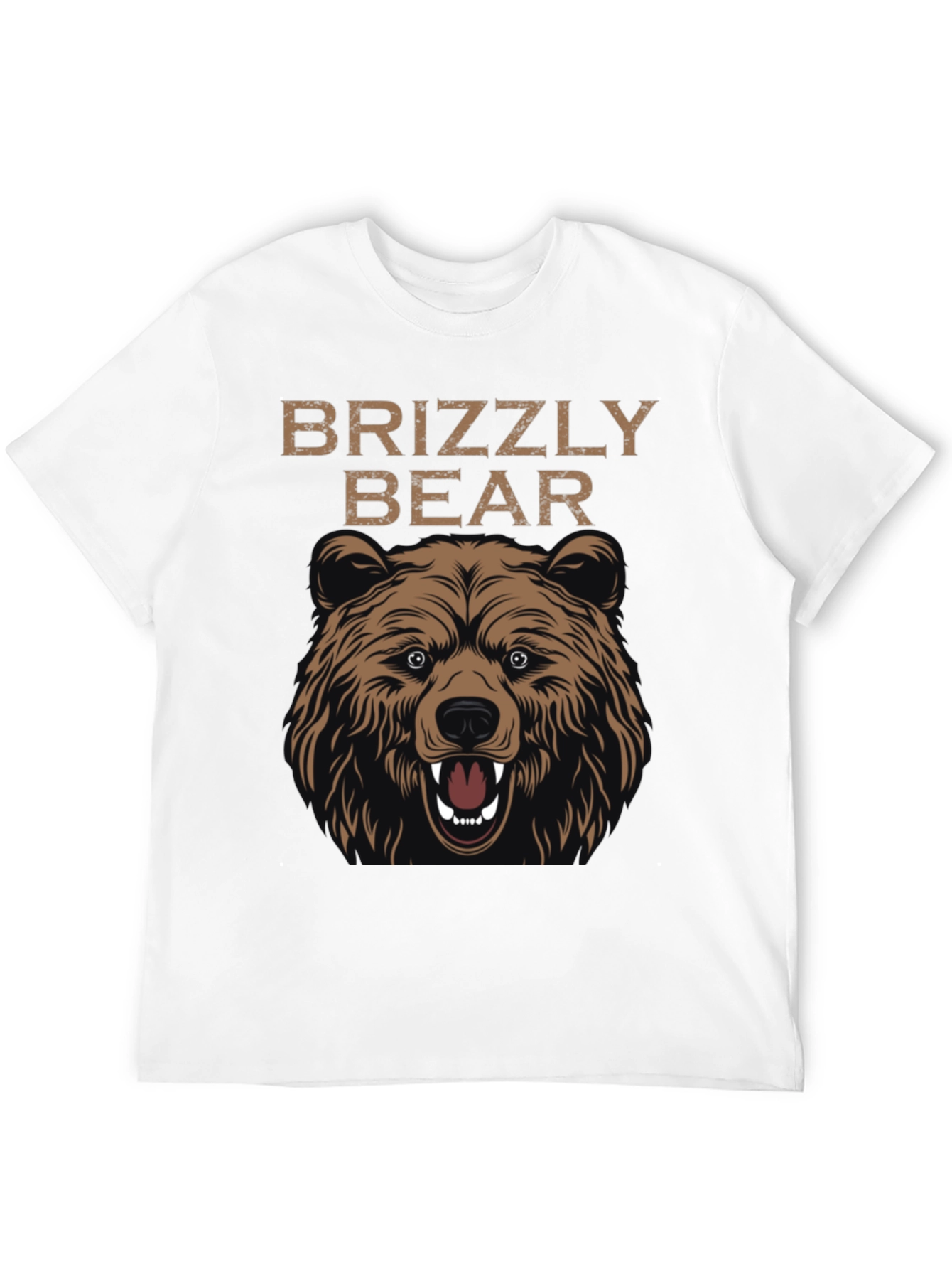 Grizzly Bear Graphic Print T-Shirt - Mens Black Tee