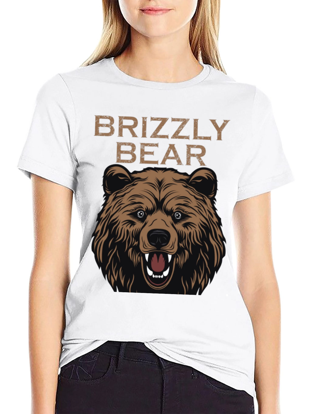 Grizzly Bear Graphic Print T-Shirt - Mens Black Tee