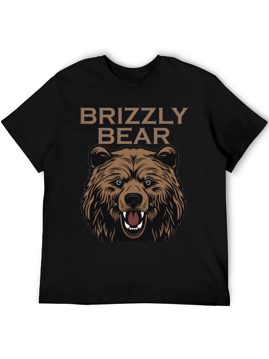 Grizzly Bear Graphic Print T-Shirt - Mens Black Tee