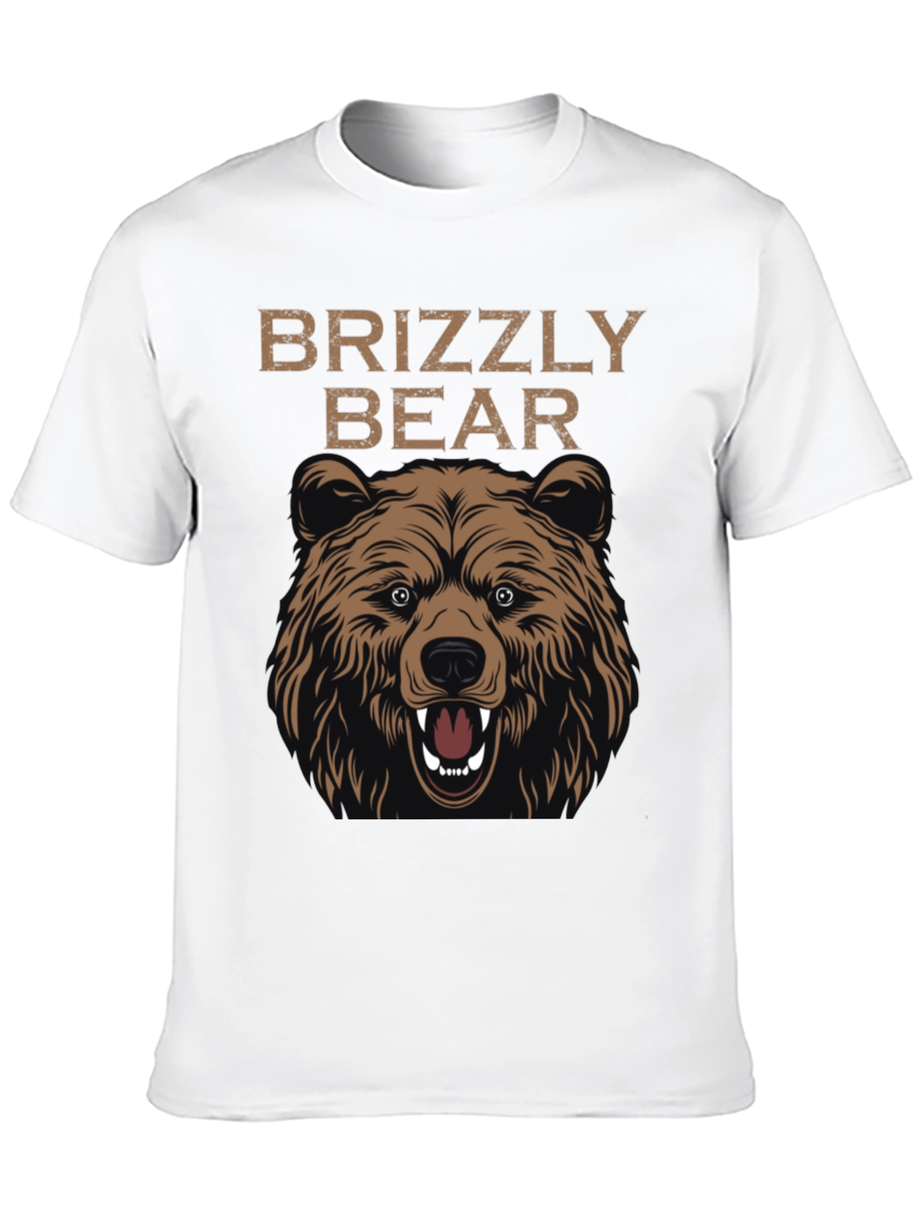 Grizzly Bear Graphic Print T-Shirt - Mens Black Tee