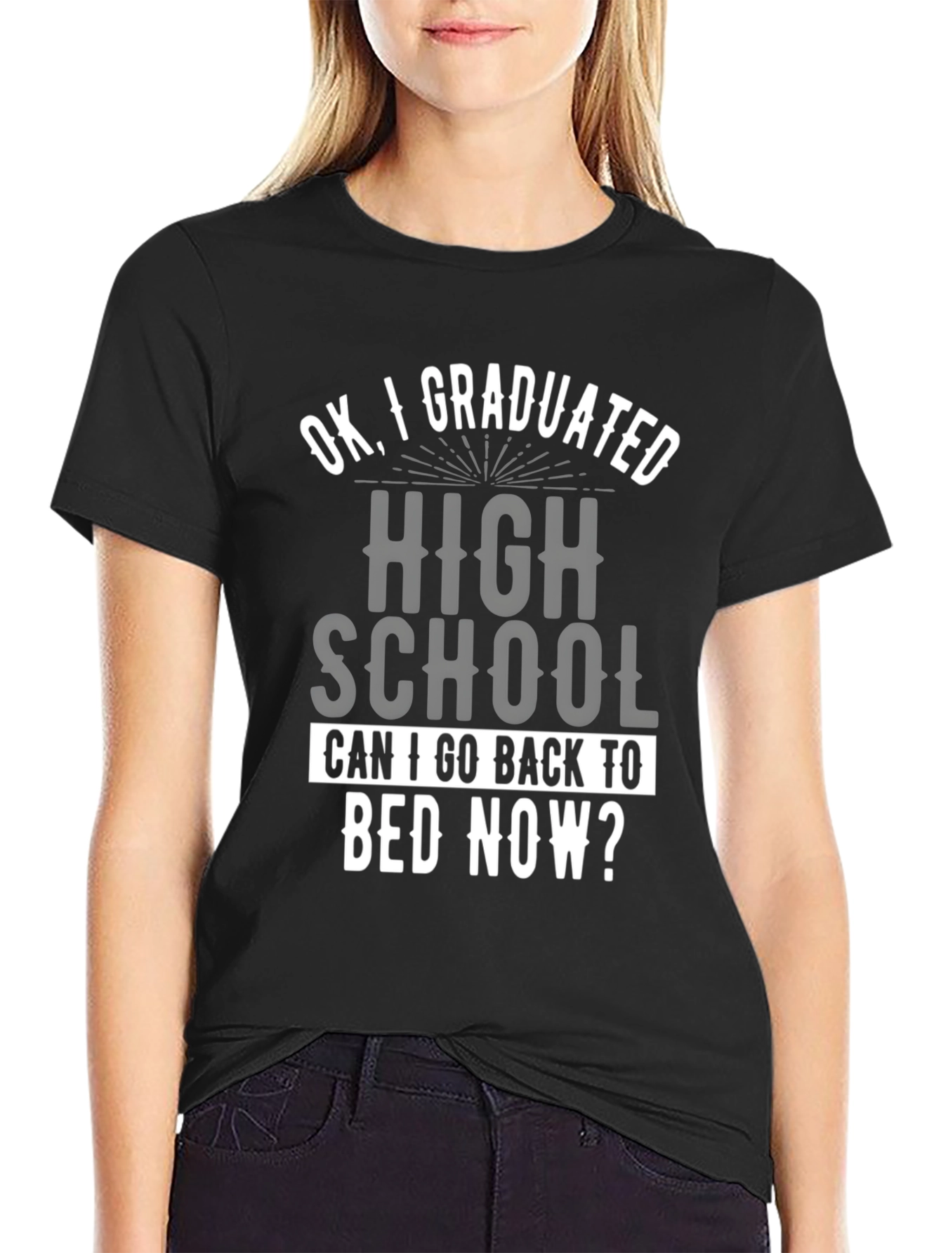 Graduation Humor T-Shirt: Can I Go Back to Bed Now?