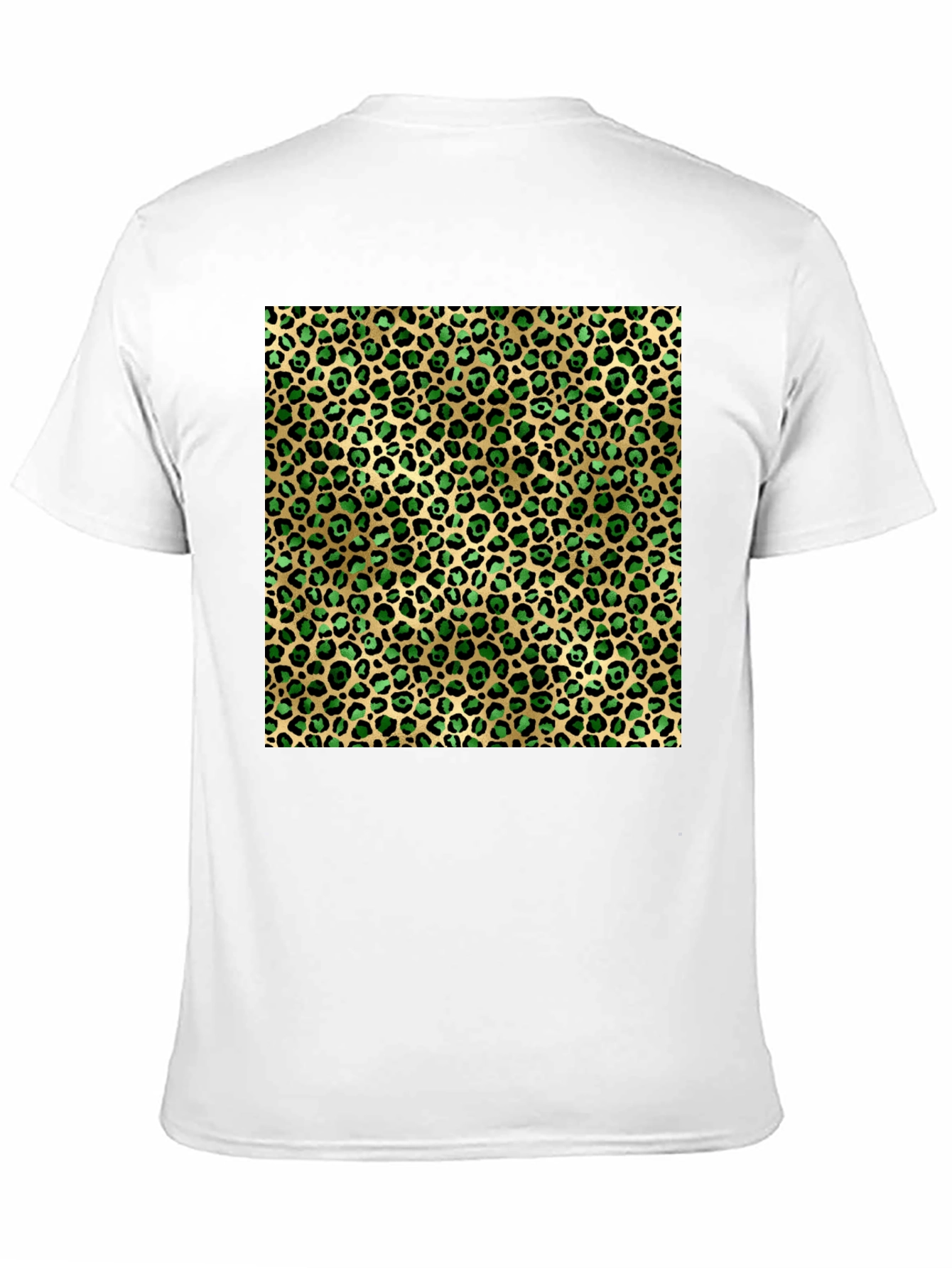 Green Leopard Print Crew Neck Tee