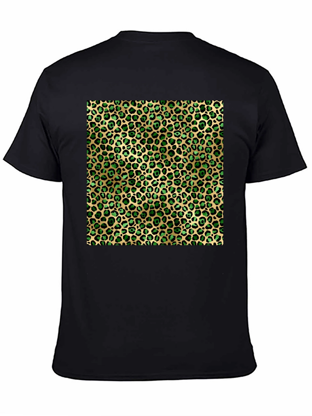 Green Leopard Print Crew Neck Tee