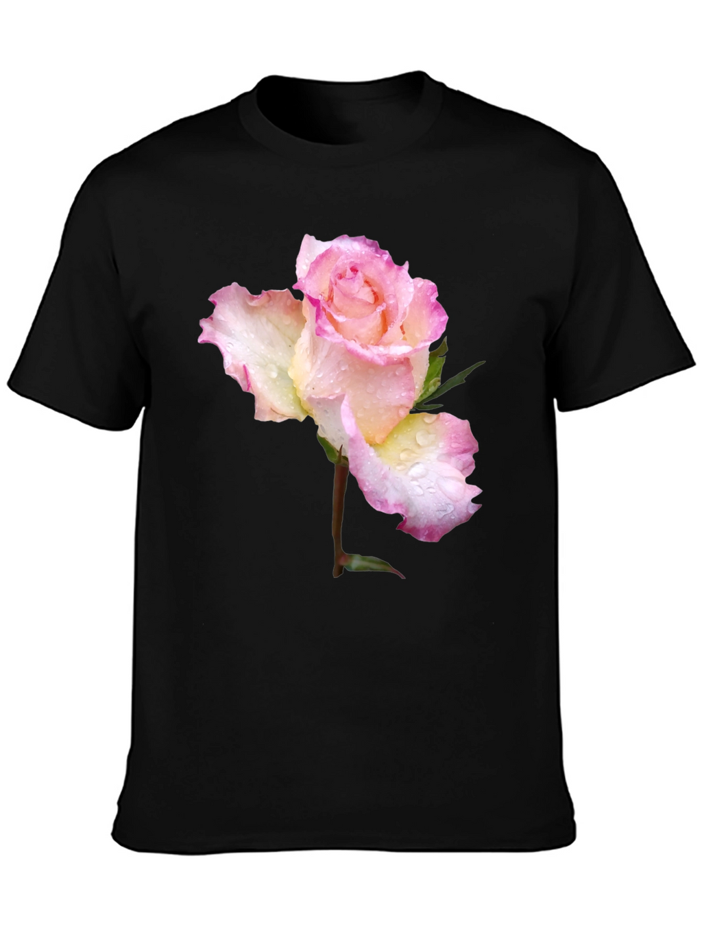 Rose Blossom Graphic T-Shirt - Elegant Floral Design