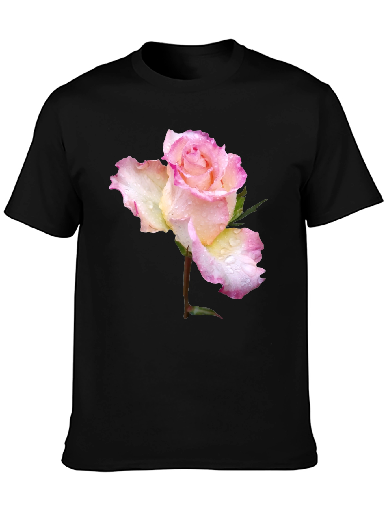 Rose Blossom Graphic T-Shirt - Elegant Floral Design