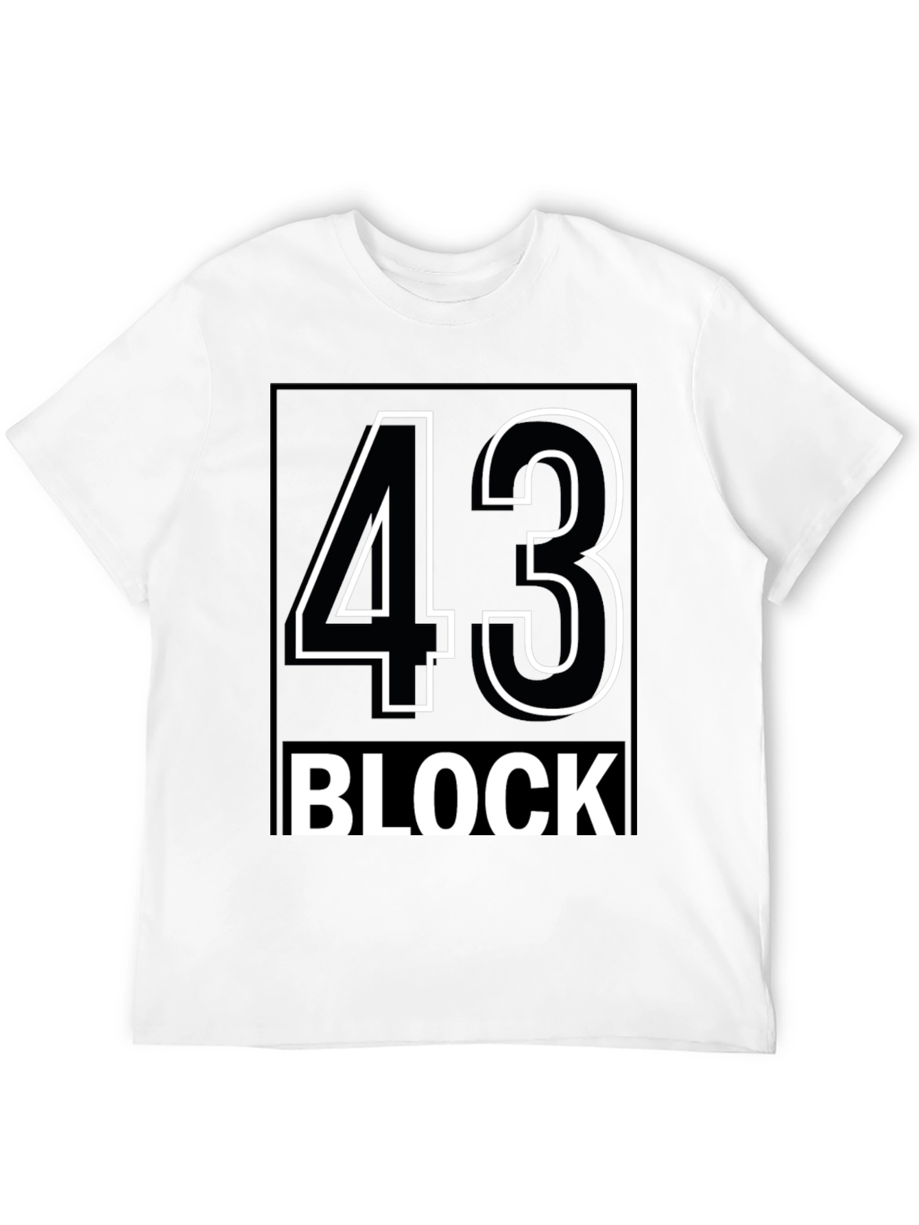 43 Block Graphic Tee - Stylish & Trendy